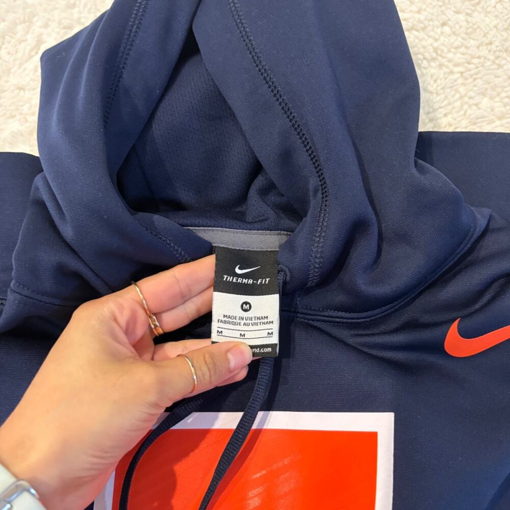 Nike Therma Fit Mens Fighting Illini Hoodie Navy M College School Sports Classic - Picture 6 of 7